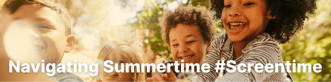 Navigating Summertime #Screentime - Smiling kids in sunlight